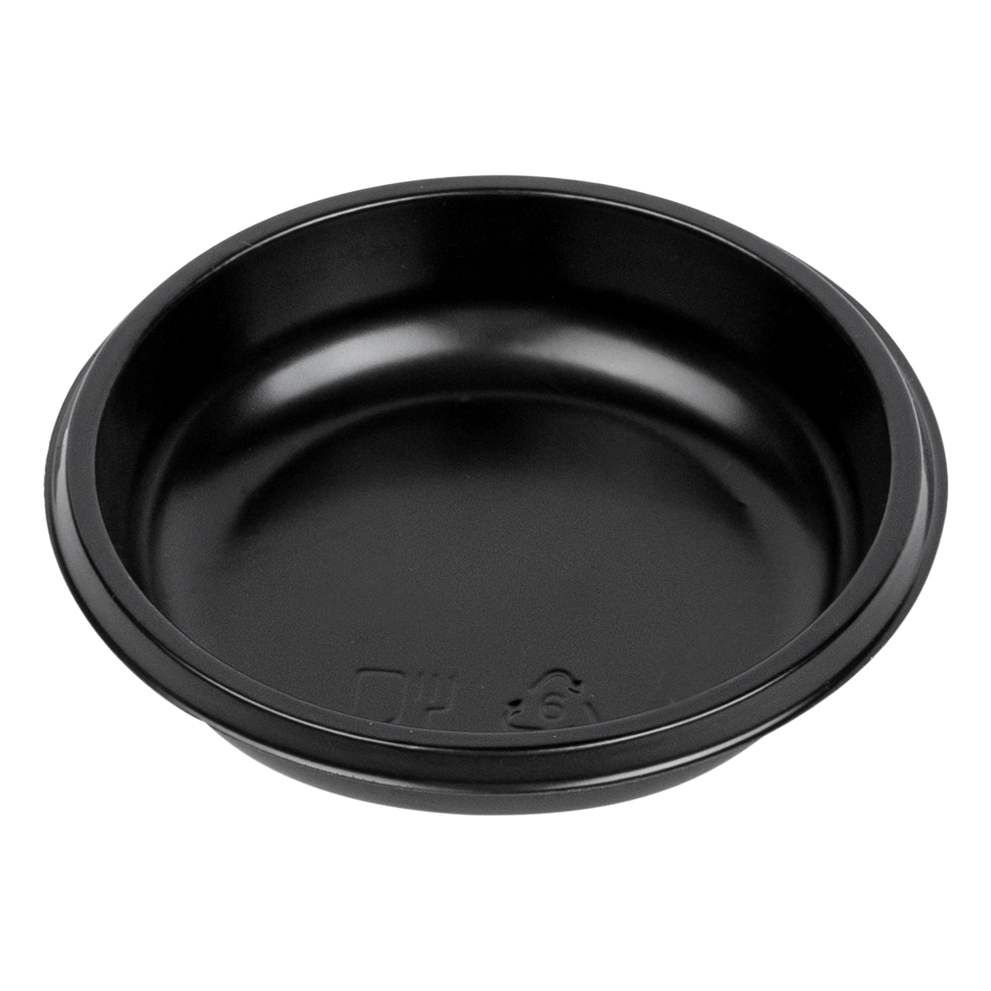 Bento Tek 2 oz Round Black Plastic Sauce Dish - 3" x 3" x 3/4" - 1000 count box