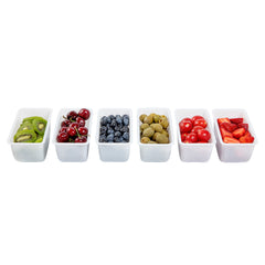 Bar Lux 1 Pint White Plastic Insert - Fits 6-Compartment Condiment Caddy - 1 count box