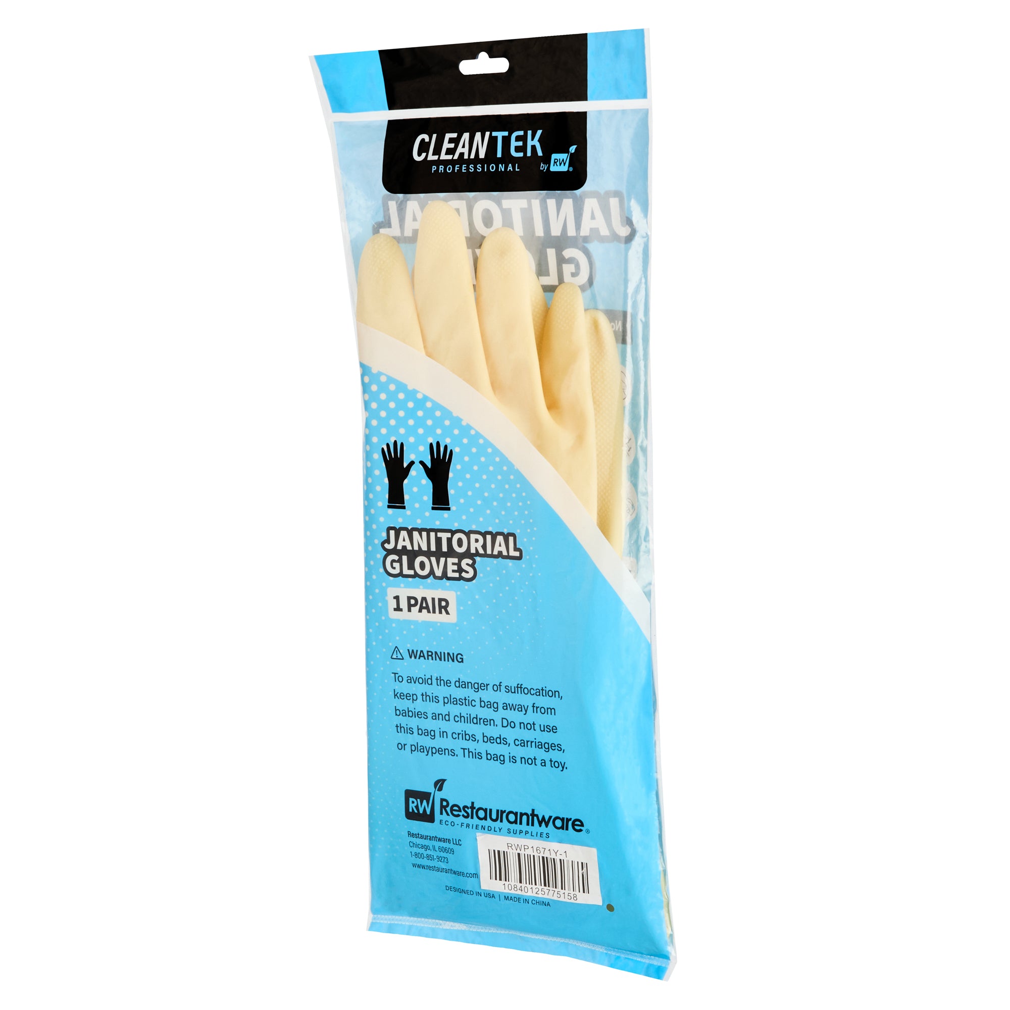 Clean Tek Professional Yellow Large Latex Gloves - 22 mil - 13" x 4 1/2" - 10 pairs