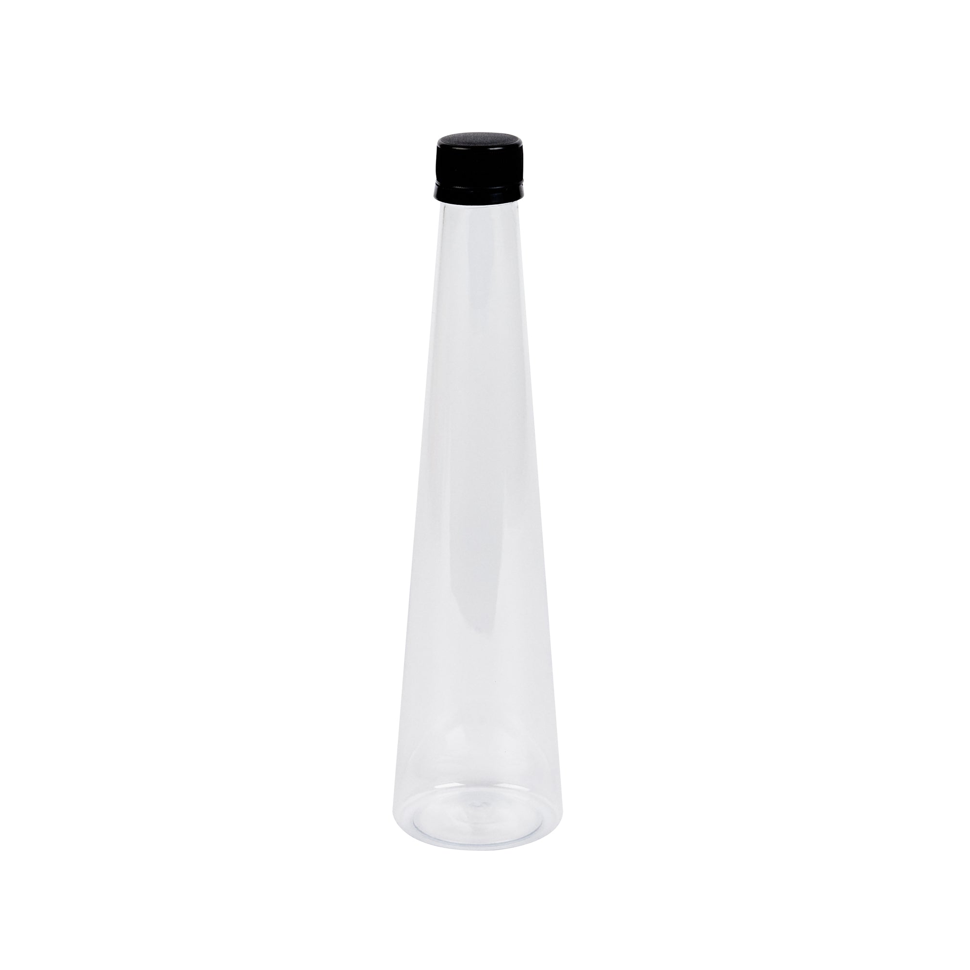 Bottle Tek 12 oz Round Clear PET Juice Bottle - with Cap - 2 1/2" x 2 1/2" x 9 3/4" - 100 count box