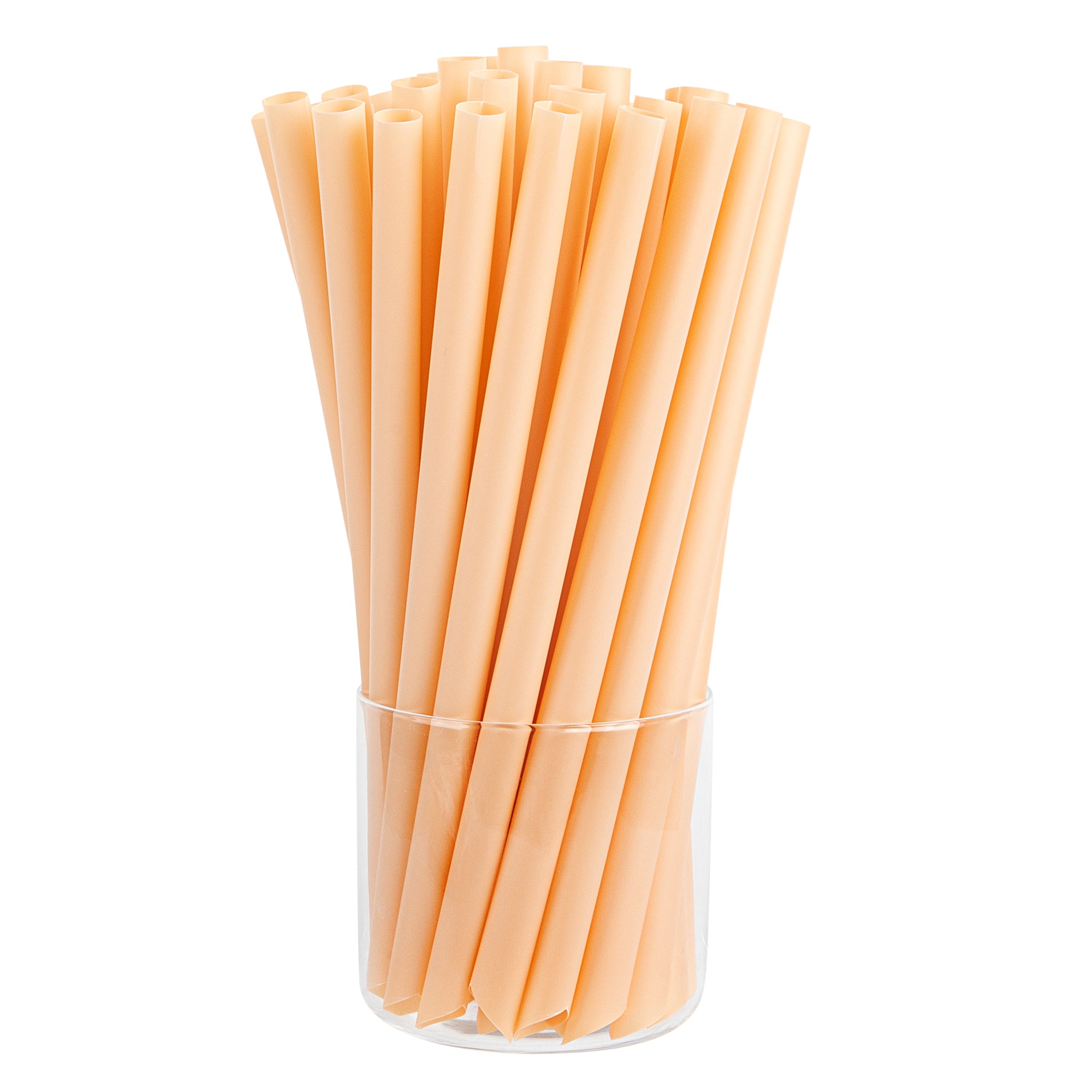 Basic Nature Orange PLA Plastic Extra Wide Boba Straw - Unwrapped, Compostable, Pointed - 9" - 1000 count box