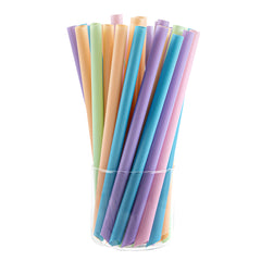 Basic Nature Assorted PLA Plastic Straw - Unwrapped, Compostable, Pointed - 9