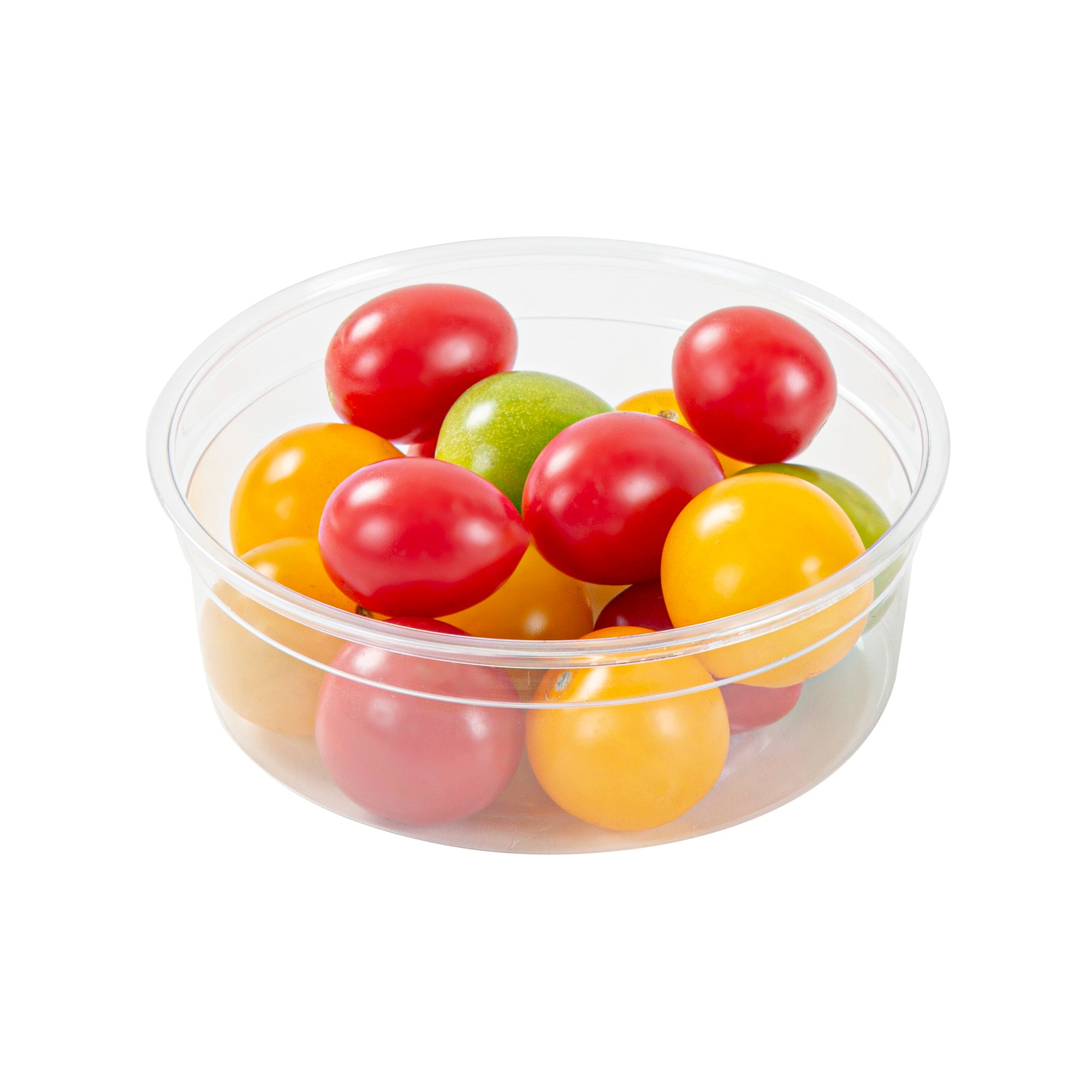 Thermo Tek 8 oz Round Clear Plastic To Go Deli Container - 4 1/2" x 4 1/2" x 1 1/2" - 100 count box