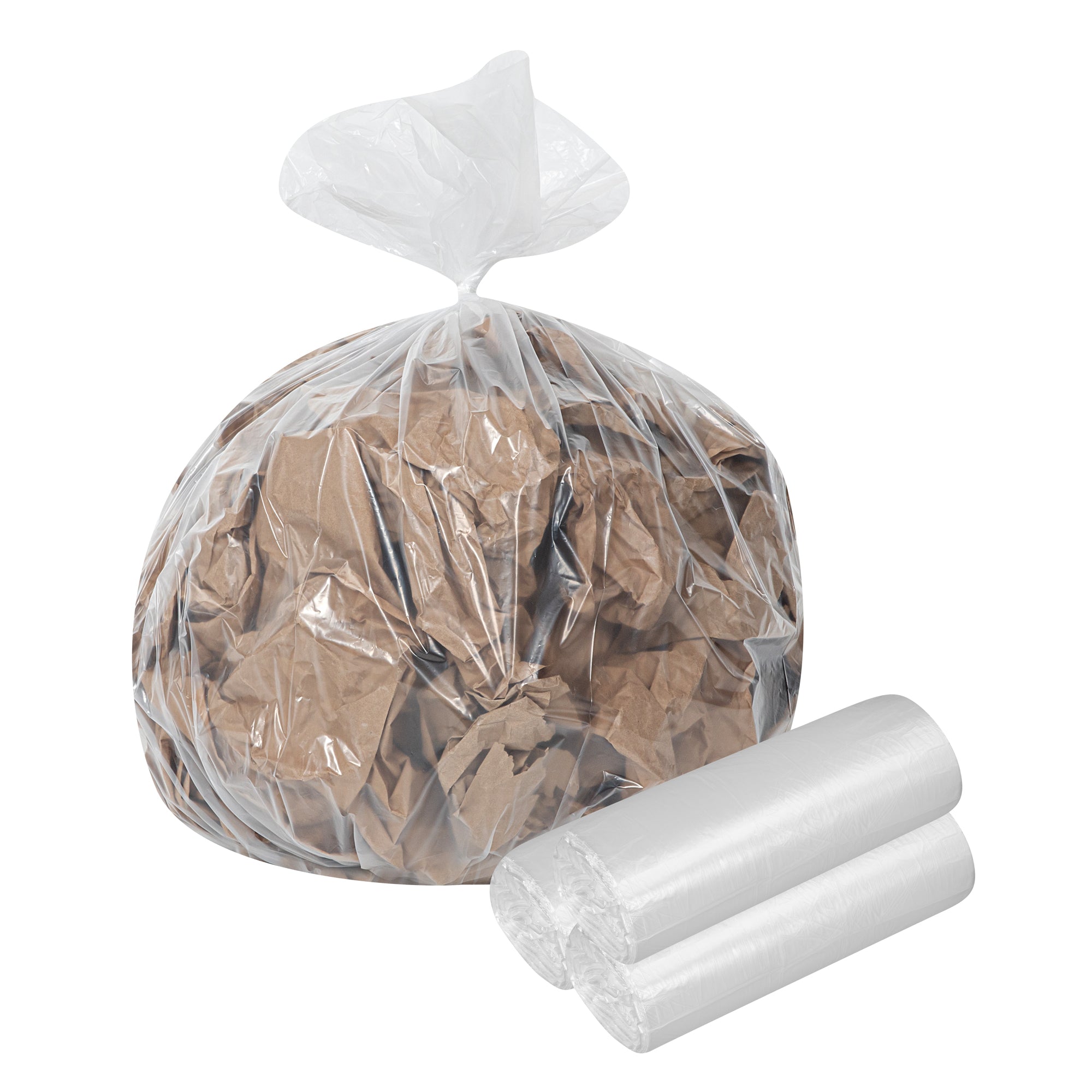 RW Clean 45 gal Clear Plastic Trash Can Liner - Heavy-Duty, 1.5 mil - 40" x 46" - 100 count box