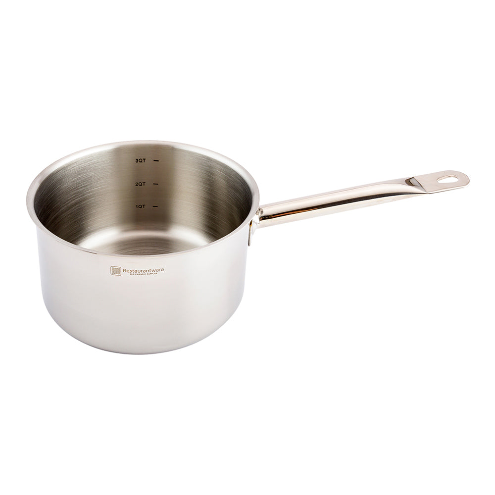 Met Lux 3.5 qt Stainless Steel Sauce Pan - Induction Ready, Single Handle - 1 count box