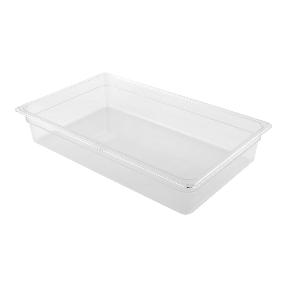 Met Lux Rectangle Clear Plastic Full Size Cold Food Storage Container - 4" Depth - 10 count box