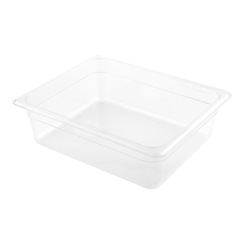 Met Lux Rectangle Clear Plastic 1/2 Size Cold Food Storage Container - 4" Depth - 10 count box