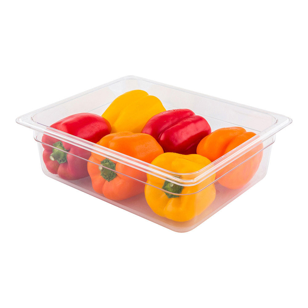 Met Lux Rectangle Clear Plastic 1/2 Size Cold Food Storage Container - 4" Depth - 10 count box