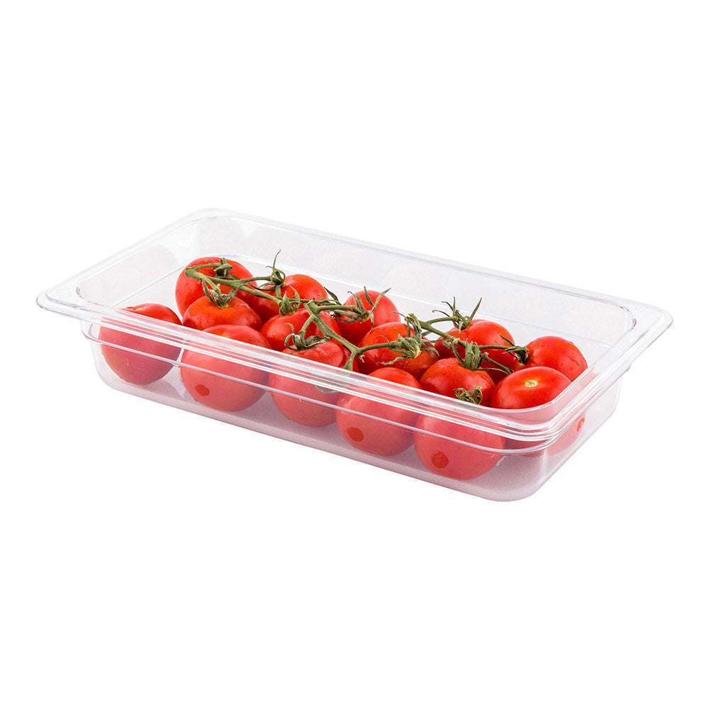 Met Lux Rectangle Clear Plastic 1/3 Size Cold Food Storage Container - 2.5" Depth - 10 count box