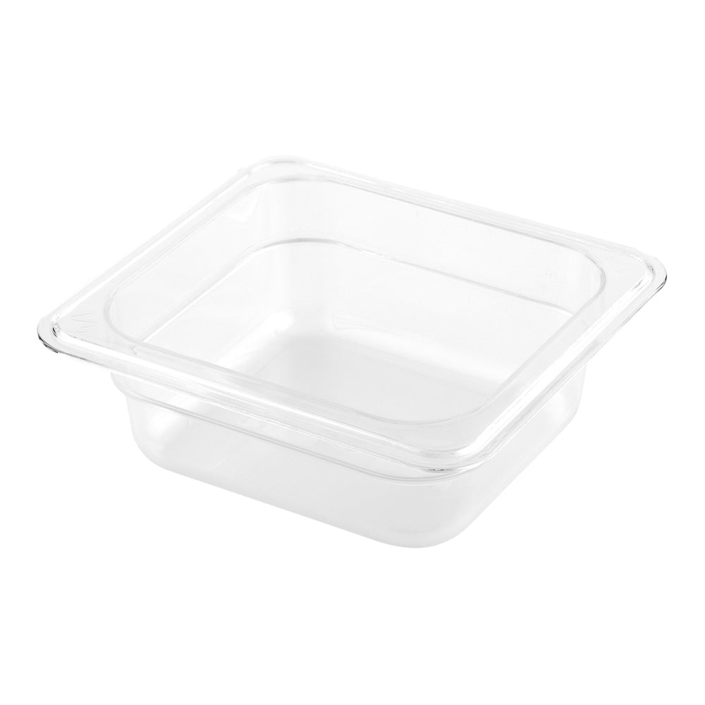 Met Lux Rectangle Clear Plastic 1/6 Size Cold Food Storage Container - 2.5" Depth - 10 count box