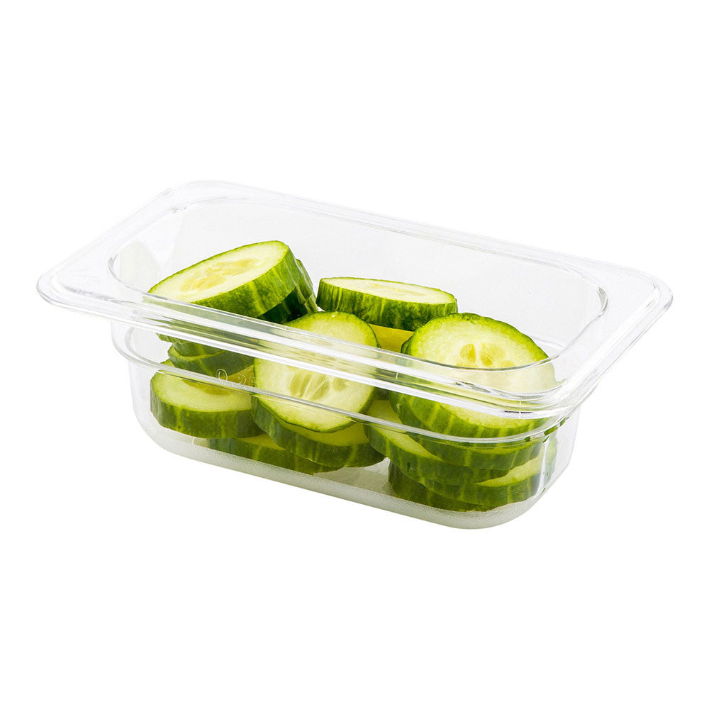 Met Lux Rectangle Clear Plastic 1/9 Size Cold Food Storage Container - 2.5" Depth - 10 count box