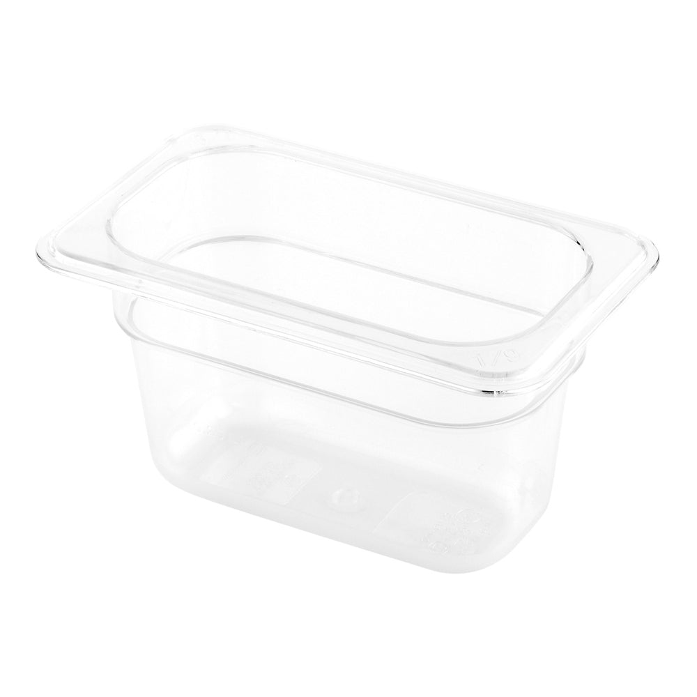 Met Lux Rectangle Clear Plastic 1/9 Size Cold Food Storage Container - 4" Depth - 10 count box