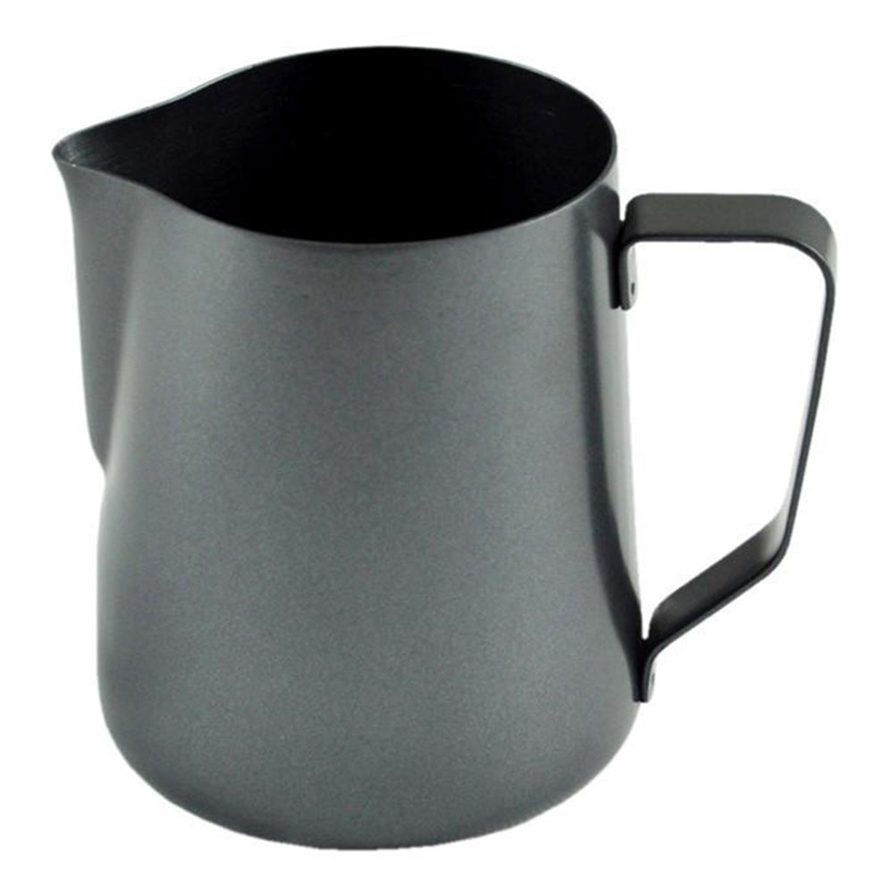 Met Lux 12 oz Black Stainless Steel Milk Pitcher - 3" x 3" x 3 1/2" - 1 count box