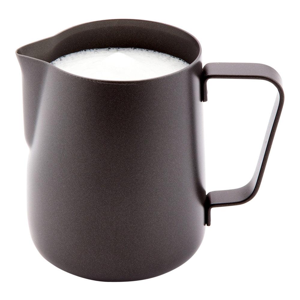 Met Lux 12 oz Black Stainless Steel Milk Pitcher - 3" x 3" x 3 1/2" - 1 count box