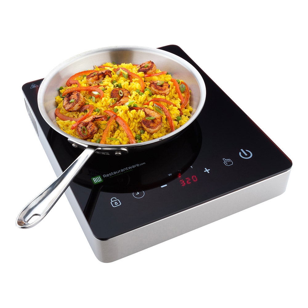 Home Pro Square Stainless Steel Induction Cooktop - Counter Top, 120V, 1800 watts - 11 3/4" x 15 1/4" x 3" - 1 count box