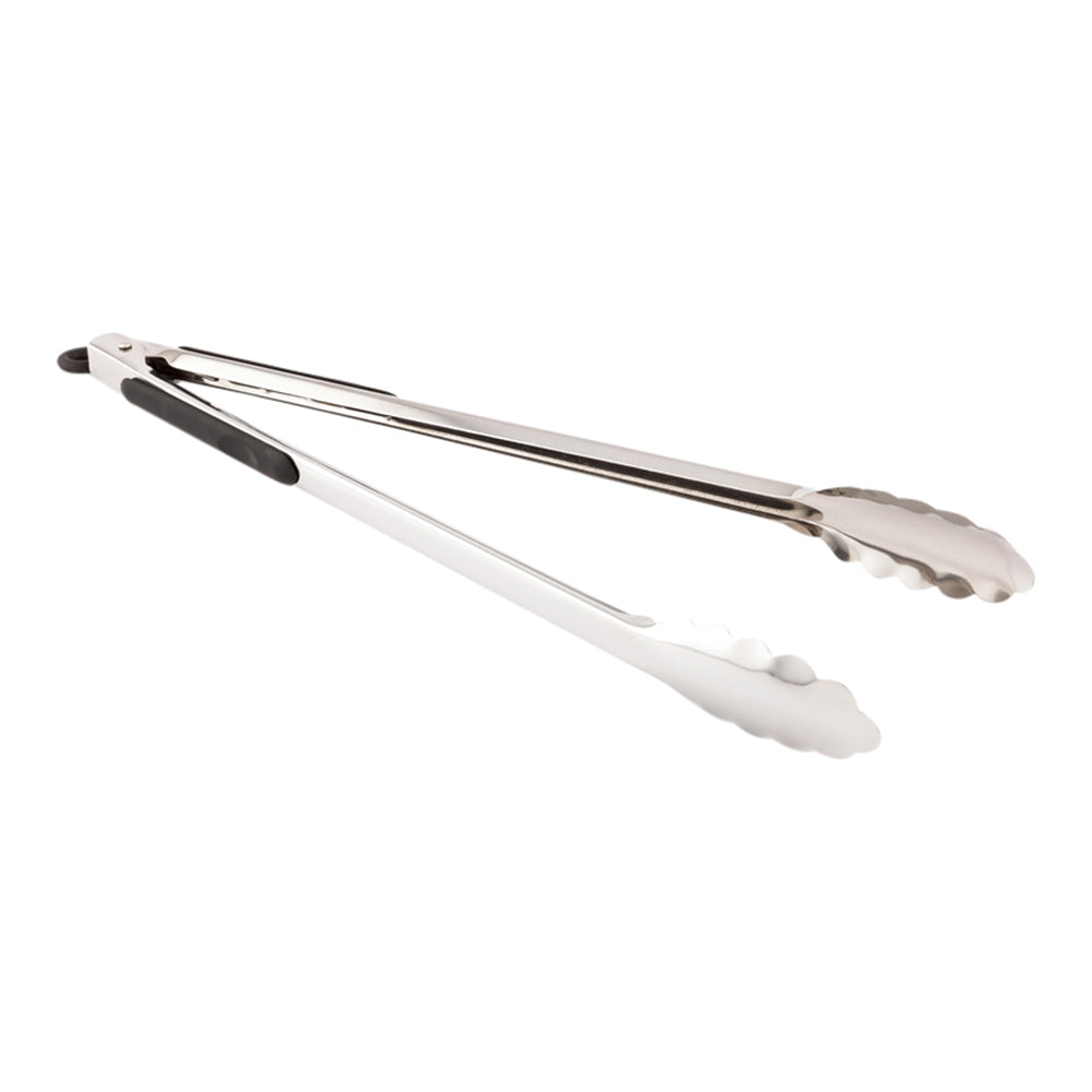 Met Lux Stainless Steel Heavy-Duty Tongs - with Rubber Grip - 16" - 1 count box