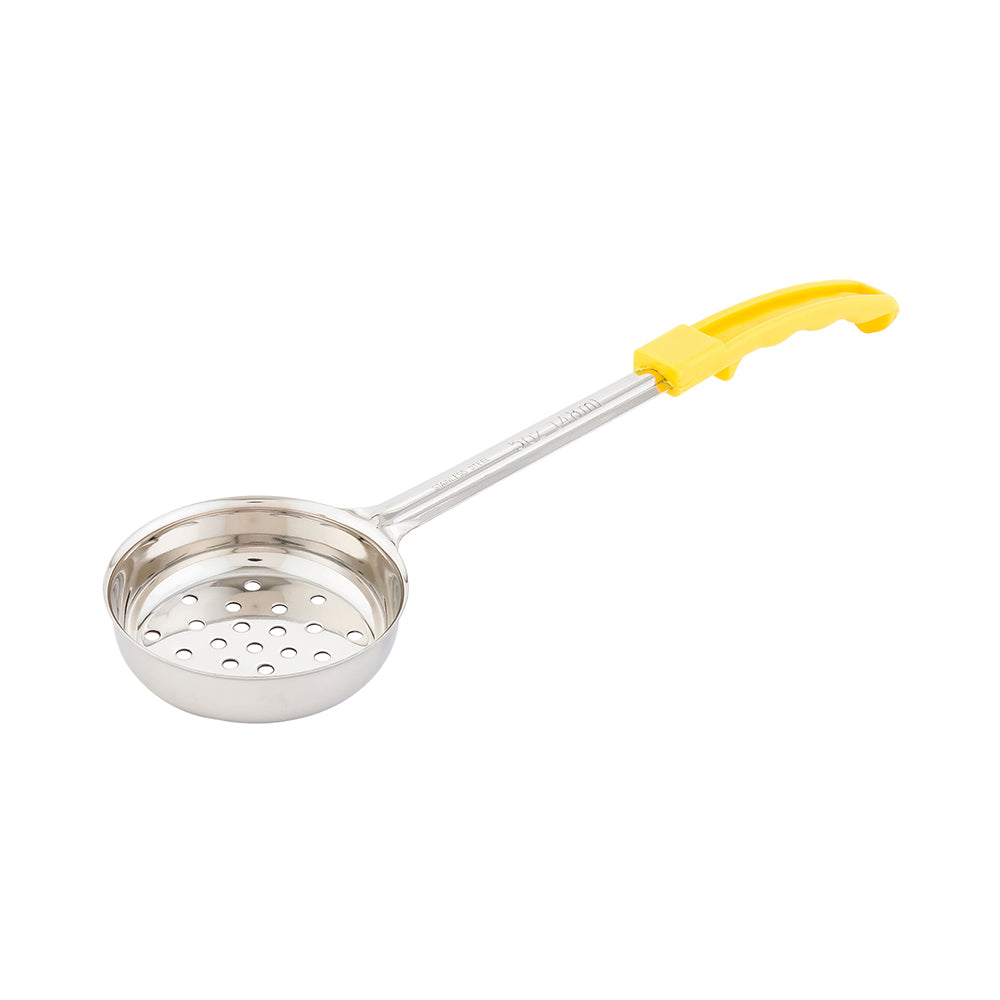 Met Lux 5 oz Stainless Steel Spoodle - Perforated, with Yellow Handle - 1 count box