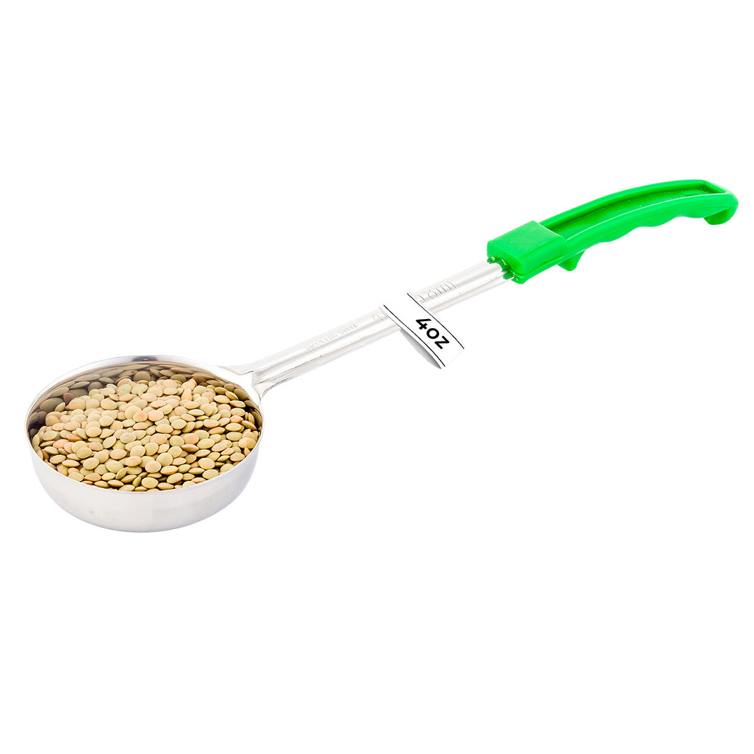 Met Lux 4 oz Stainless Steel Spoodle - Solid, with Green Handle - 1 count box