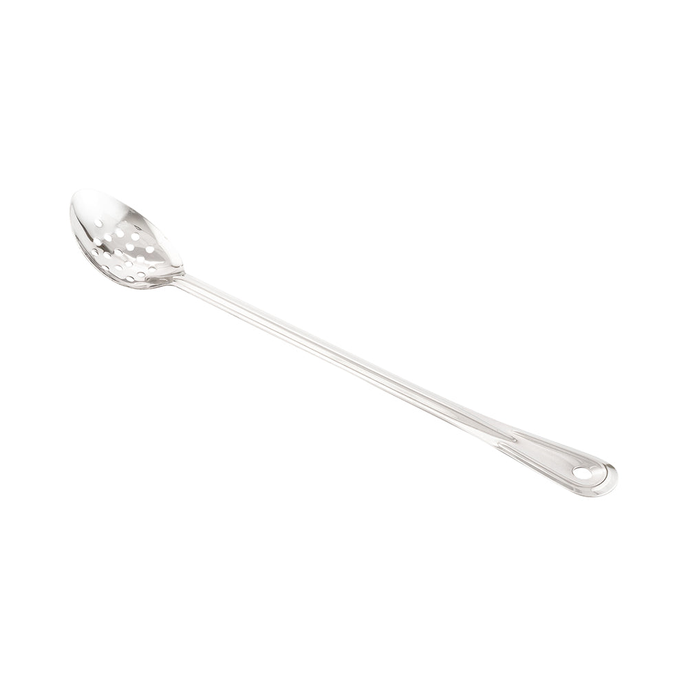 Met Lux Silver Stainless Steel Professional Serving Spoon - Perforated - 18" - 1 count box