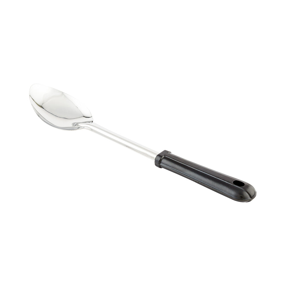 Met Lux Stainless Steel Serving Spoon - Solid, with Black Plastic Handle - 13" - 1 count box