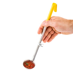 Met Lux 1 oz Stainless Steel Serving Ladle - with Yellow Handle - 11 3/4