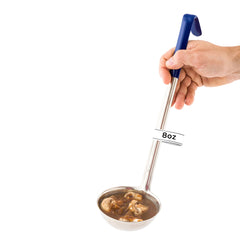 Met Lux 8 oz Stainless Steel Serving Ladle - with Blue Handle - 15