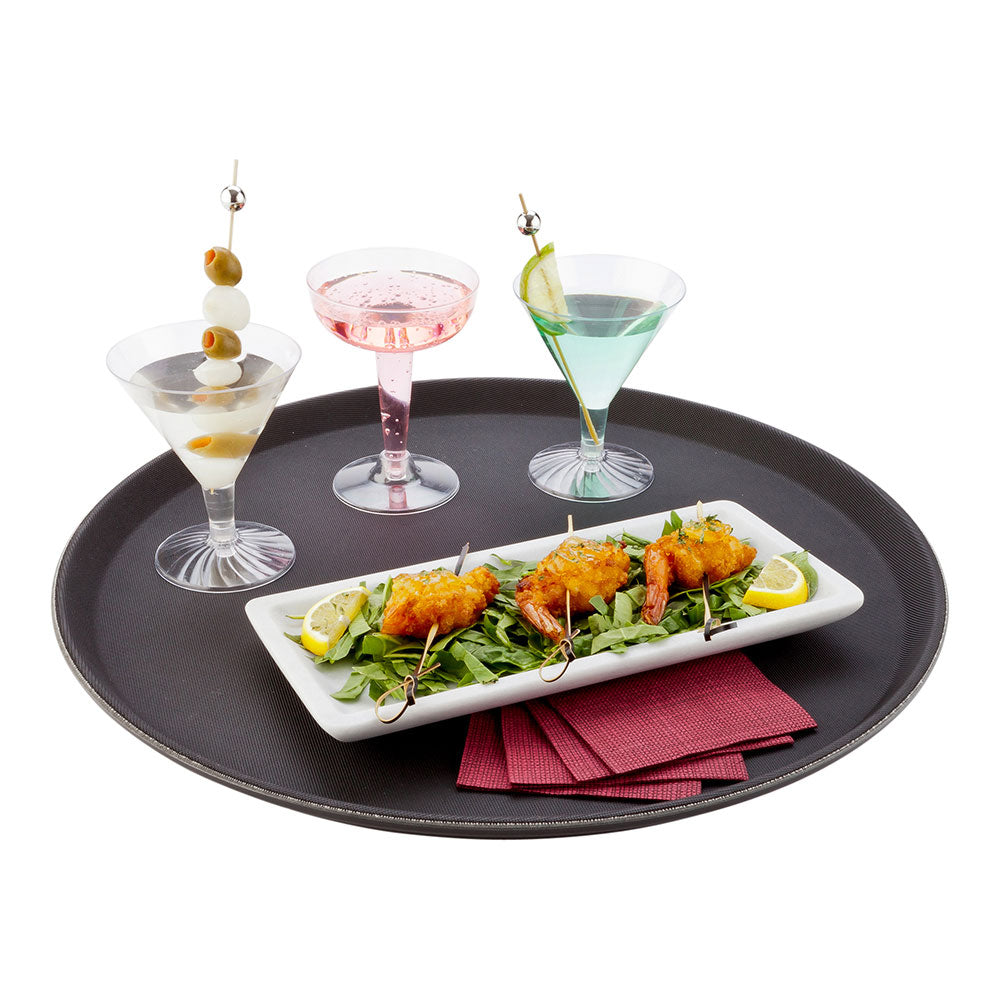 Bar Lux Round Black Serving Tray - Non-Slip - 16" - 1 count box