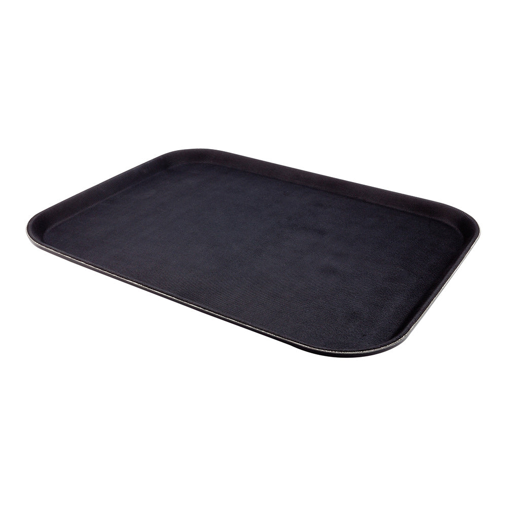 Bar Lux Rectangle Black Plastic Serving Tray - Non-Slip - 18" x 14" - 1 count box