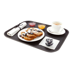 Bar Lux Rectangle Black Plastic Serving Tray - Non-Slip - 18