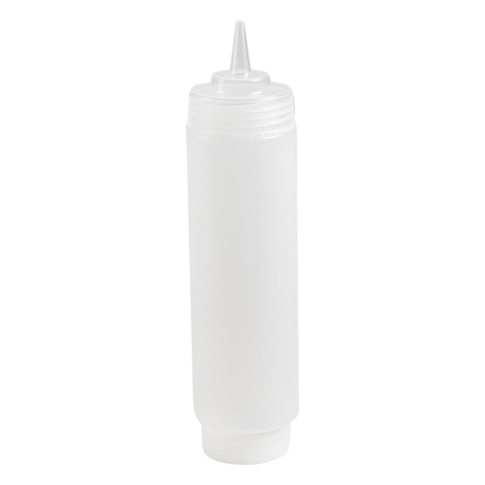 First In First Out 16 oz Clear Plastic Squeeze Bottle - Refill Lid, Precision Tip - 2 1/2" x 2 1/2" x 9 1/4" - 1 count box