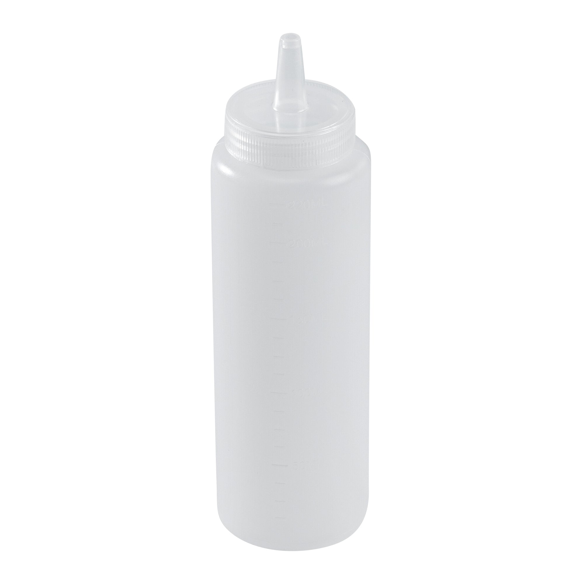 8 oz Clear Plastic Squeeze Bottle - Precision Tip - 2" x 2" x 7" - 1 count box