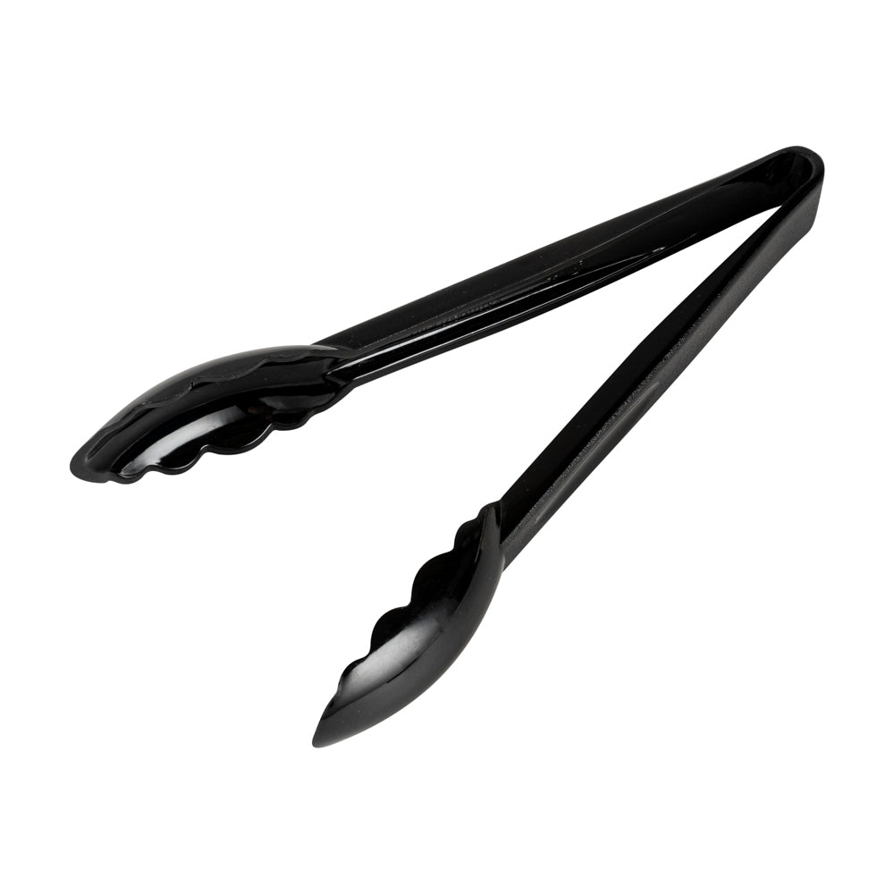 Black Plastic Catering Tongs - 9" - 1 count box