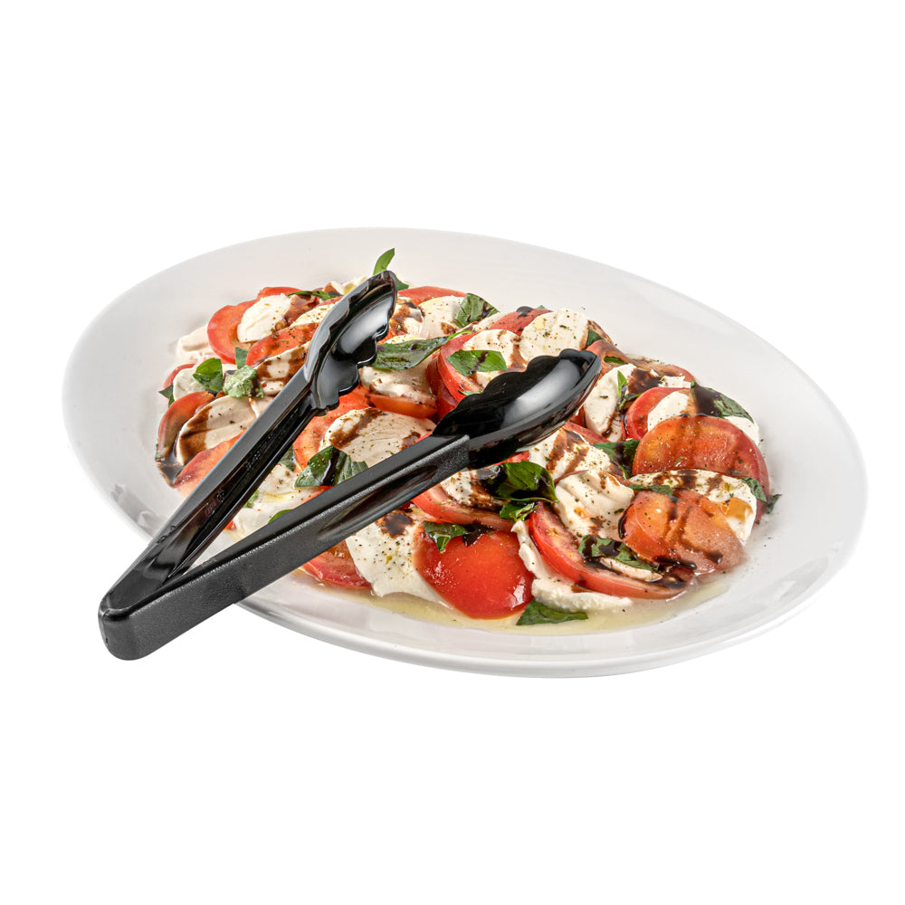 Black Plastic Catering Tongs - 9" - 1 count box