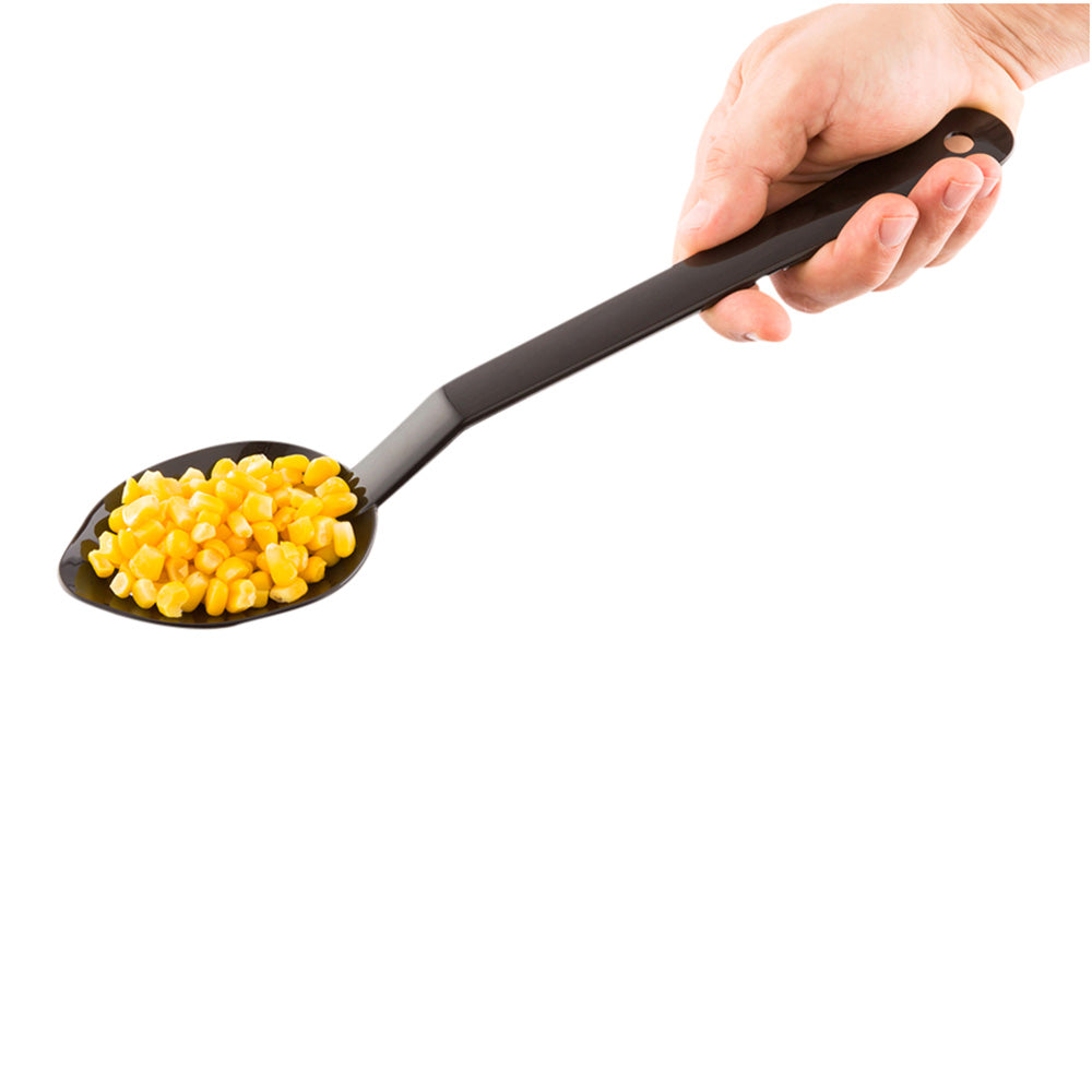 Black Plastic Catering Spoon  - Perforated - 13" - 1 count box