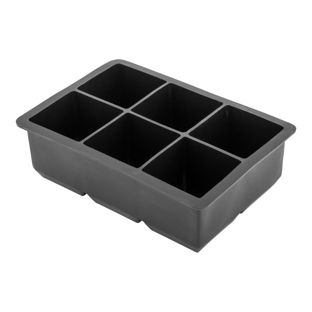 Bar Lux Black Silicone Ice Mold - 2" Cube, 6 Compartments - 1 count box