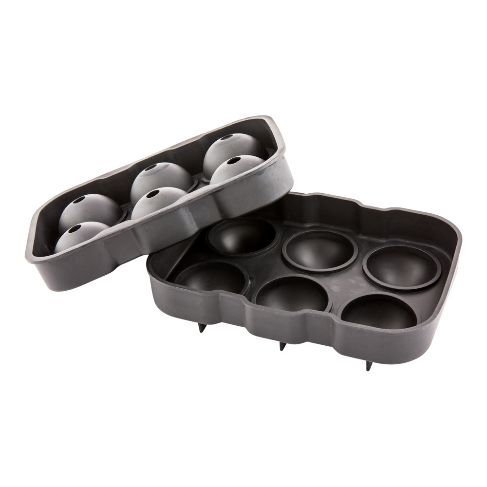 Bar Lux Black Silicone Ice Mold - 2" Sphere, 6 Compartments - 1 count box