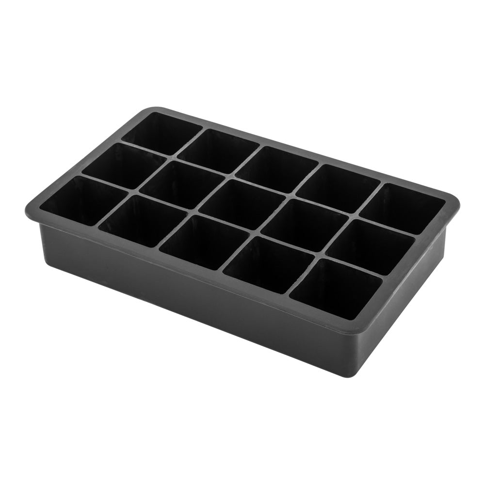 Bar Lux Black Silicone Ice Mold - 1 1/4" Cube, 15 Compartments - 1 count box