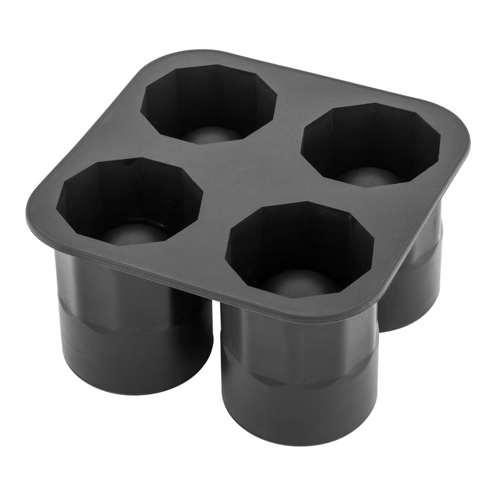 Bar Lux Black Silicone Ice Mold - Shot Glass, 4 Compartments - 1 count box