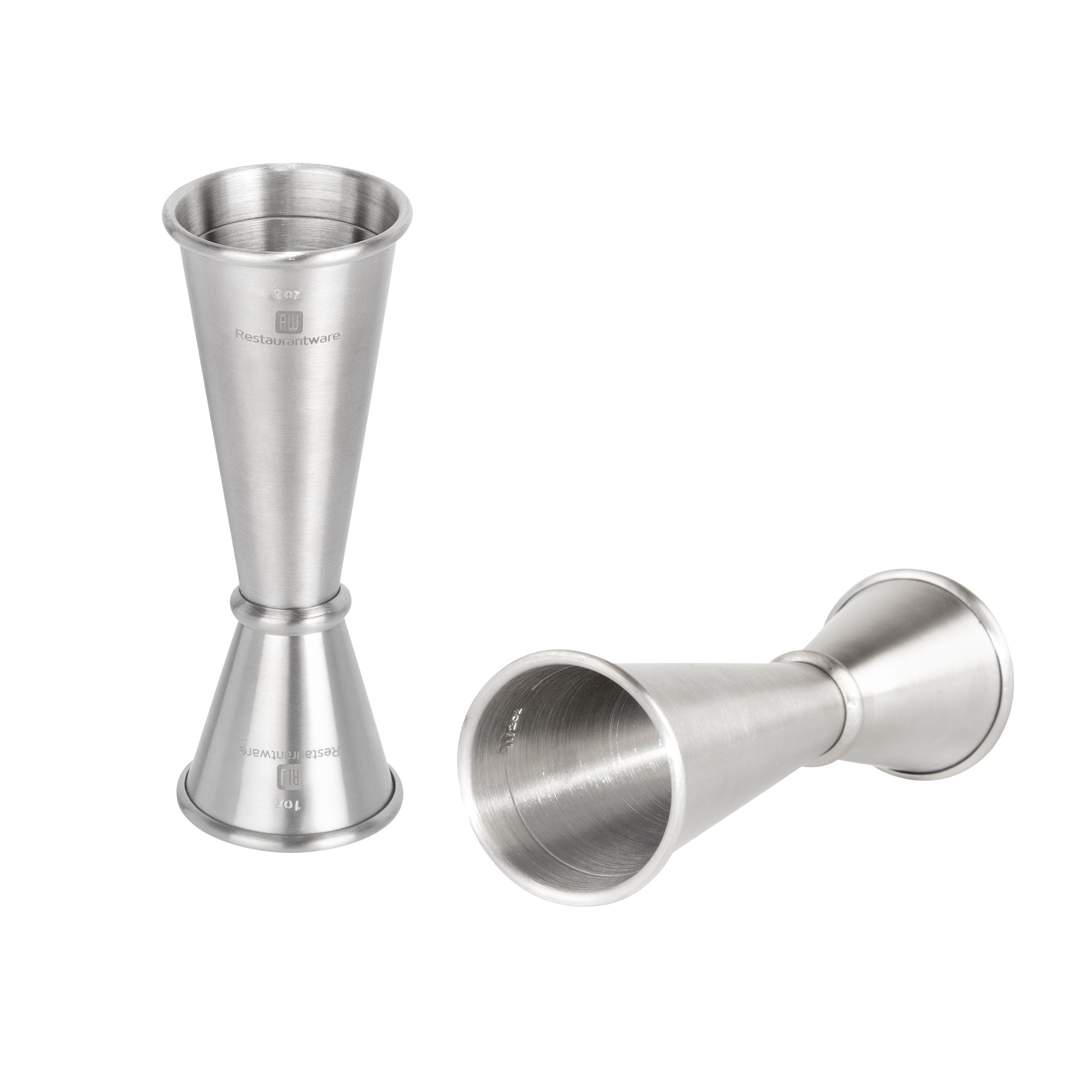 Bar Lux 1 oz / 2 oz Stainless Steel Jigger - Japanese Style, Brushed Finish - 1 count box