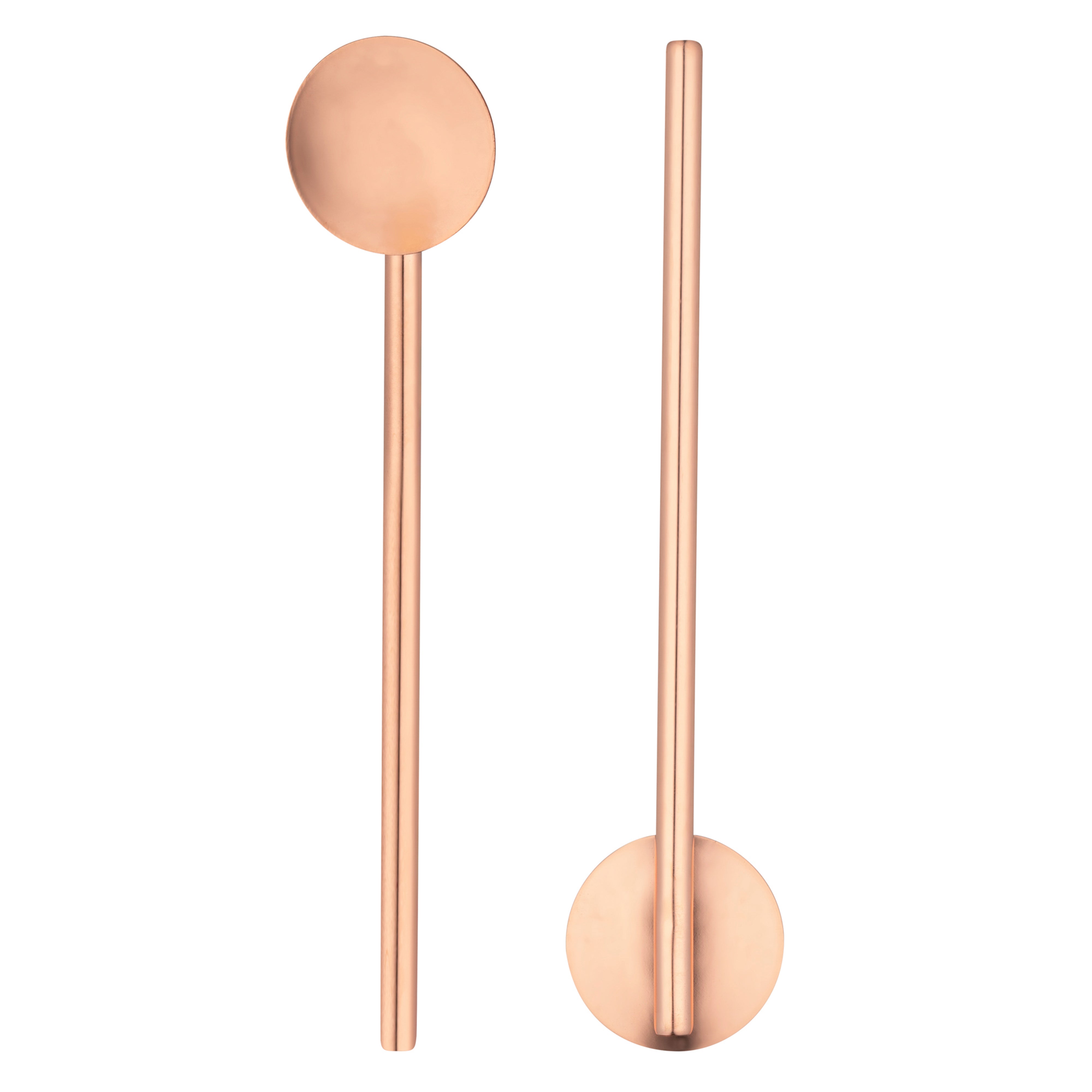 Bar Lux Copper-Plated Stainless Steel Julep Spoon Straw - 5" - 2 count box