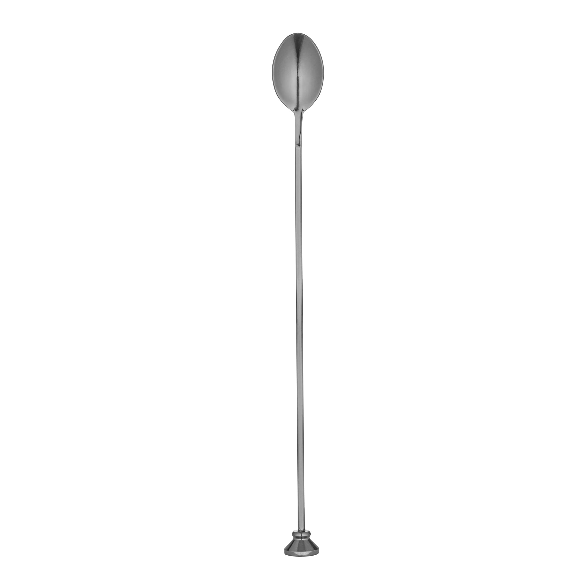 Bar Lux Black-Plated Stainless Steel Muddler Barspoon - 12" x 1 1/4" x 3/4" - 1 count box