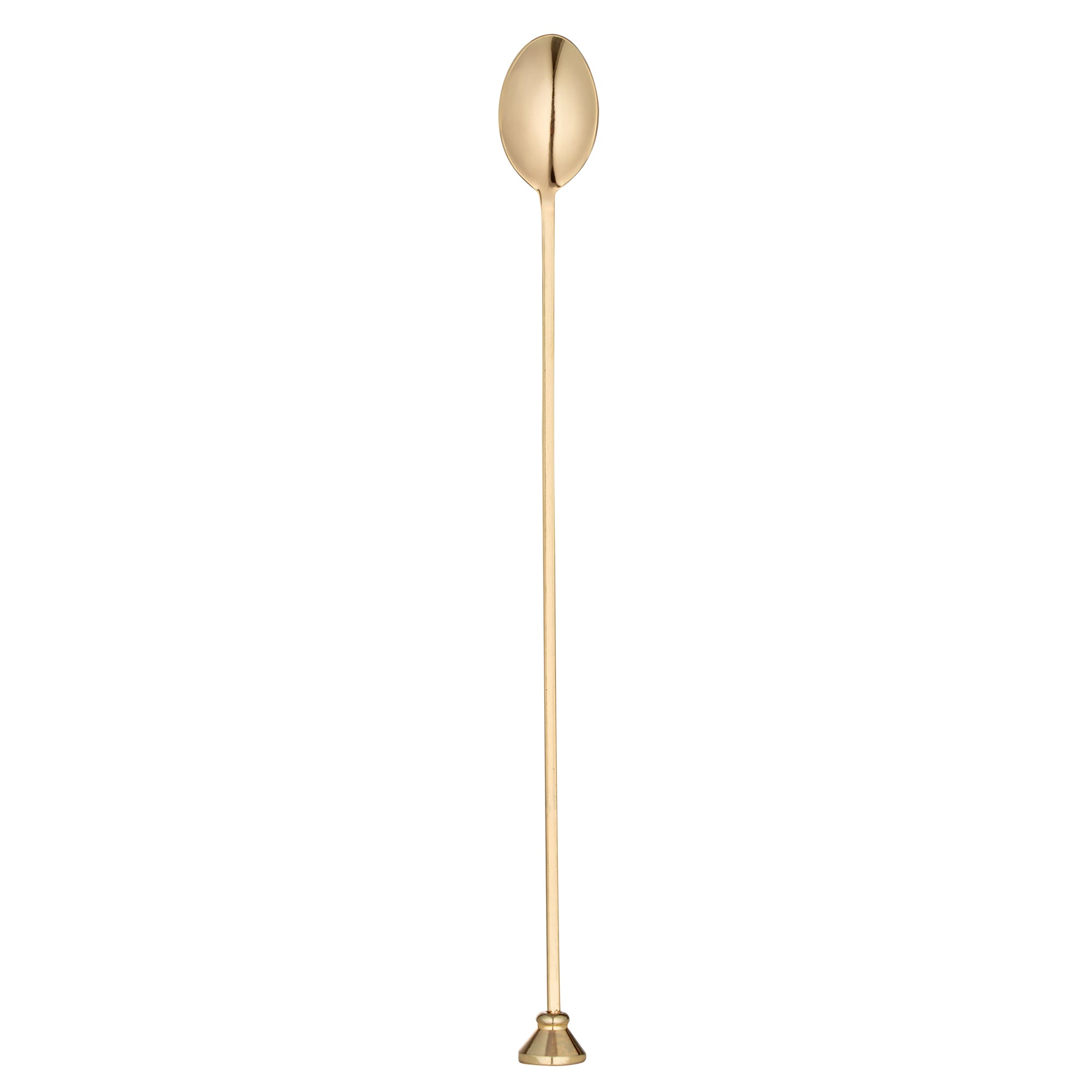 Bar Lux Gold-Plated Stainless Steel Muddler Barspoon - 12" x 1 1/4" x 3/4" - 1 count box