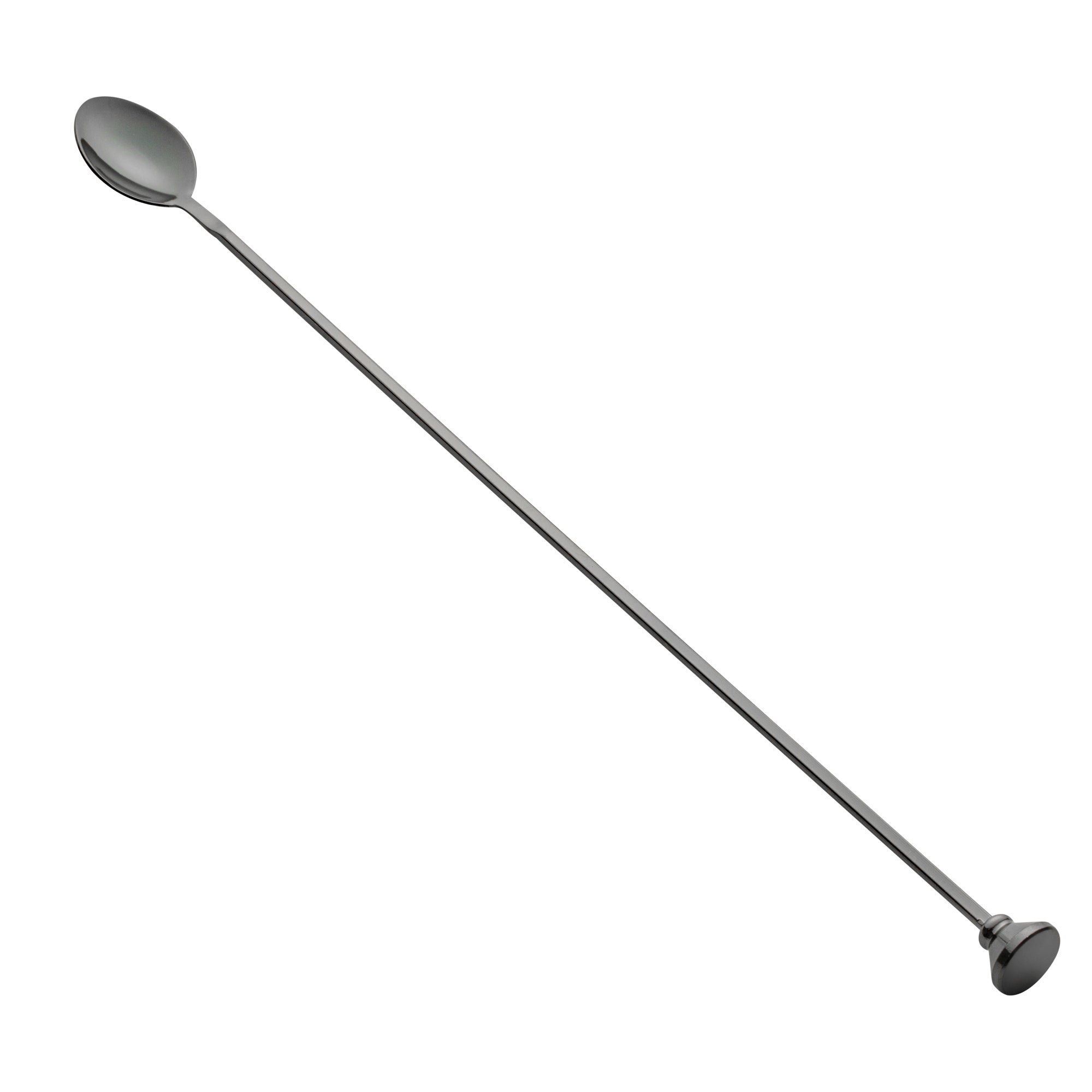 Bar Lux Black-Plated Stainless Steel Muddler Barspoon - 16" x 1 1/4" x 3/4" - 1 count box