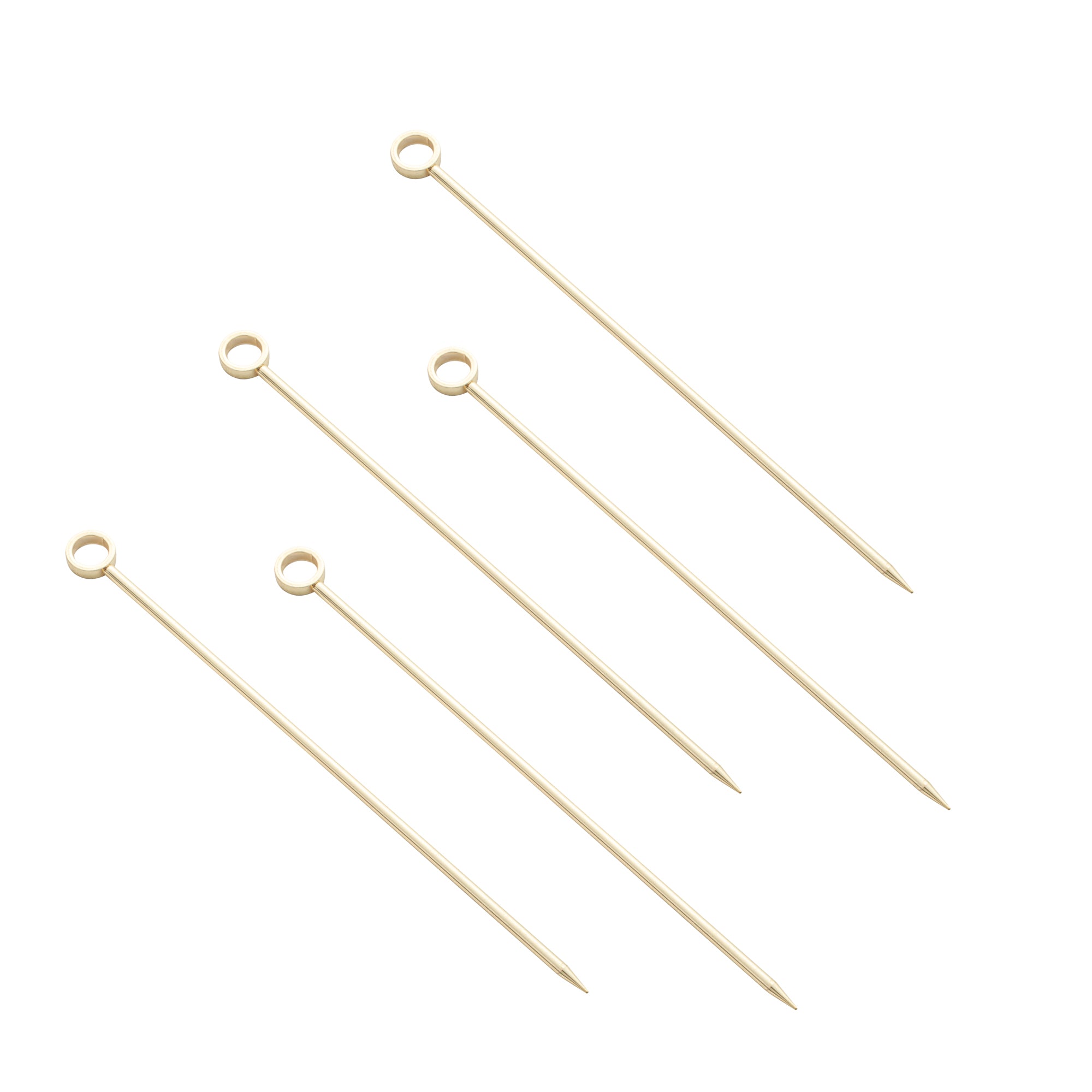 Bar Lux Gold-Plated Stainless Steel Cocktail Pick - 4 1/2" - 10 count box