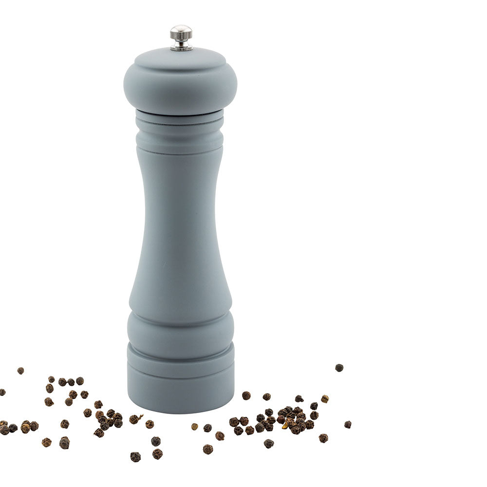 Classic French Gray Wood Pepper Mill - Soft Touch - 2 1/4" x 2 1/4" x 7 1/2" - 1 count box