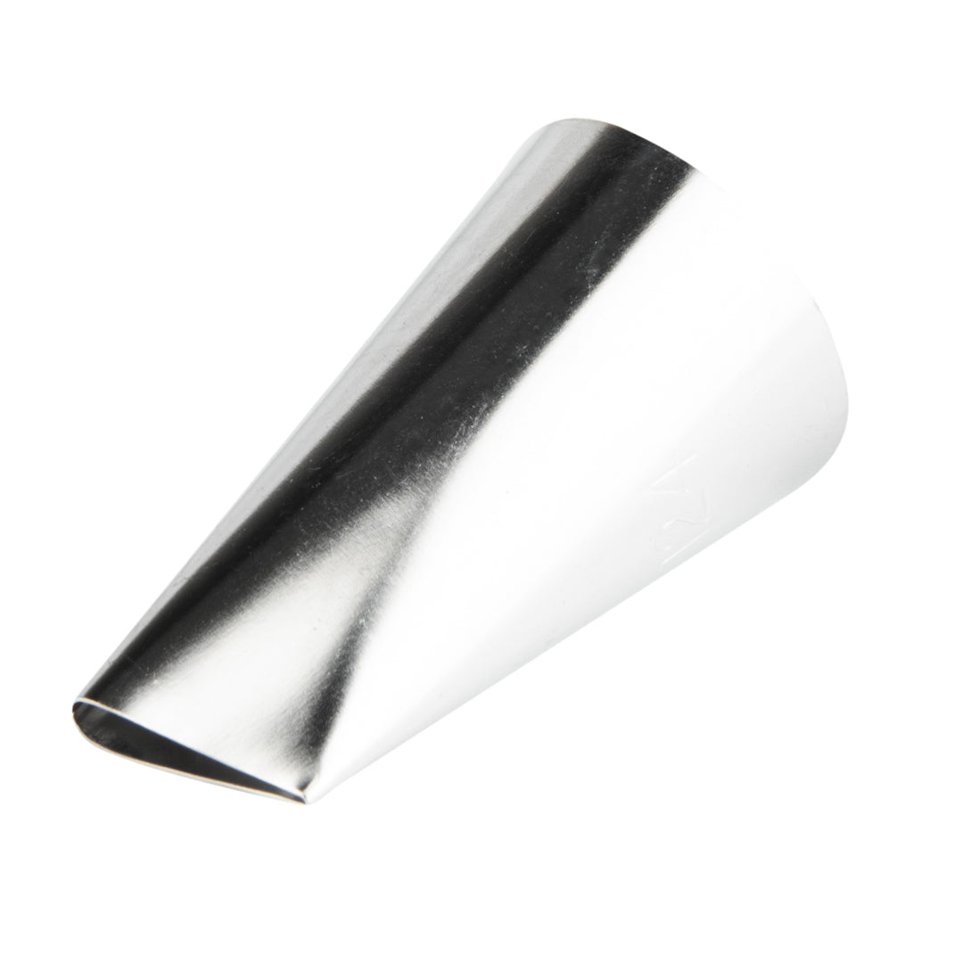 Pastry Tek Stainless Steel #124 Petal Piping Tip - 1" x 1" x 1 3/4" - 1 count box