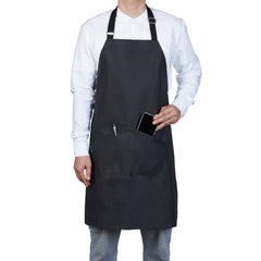 Black Cotton Cooking Apron - Flame Retardant - 32