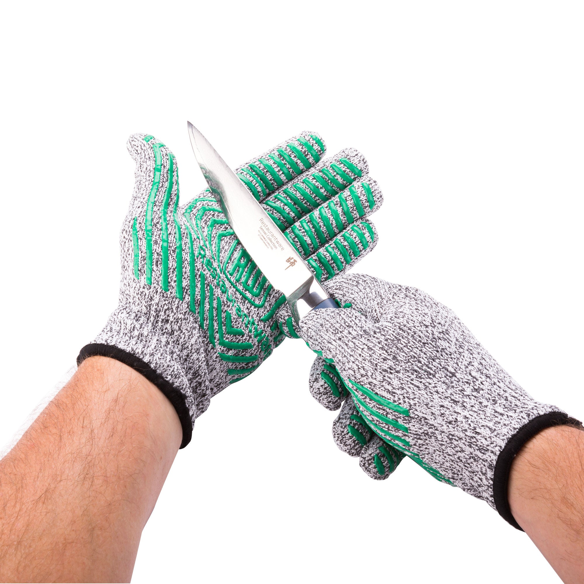 Life Protector Gray Medium Cut-Resistant Glove - Level 5, Non-Slip, Food Safe - 8" x 5" x 1/2" - 1 count box