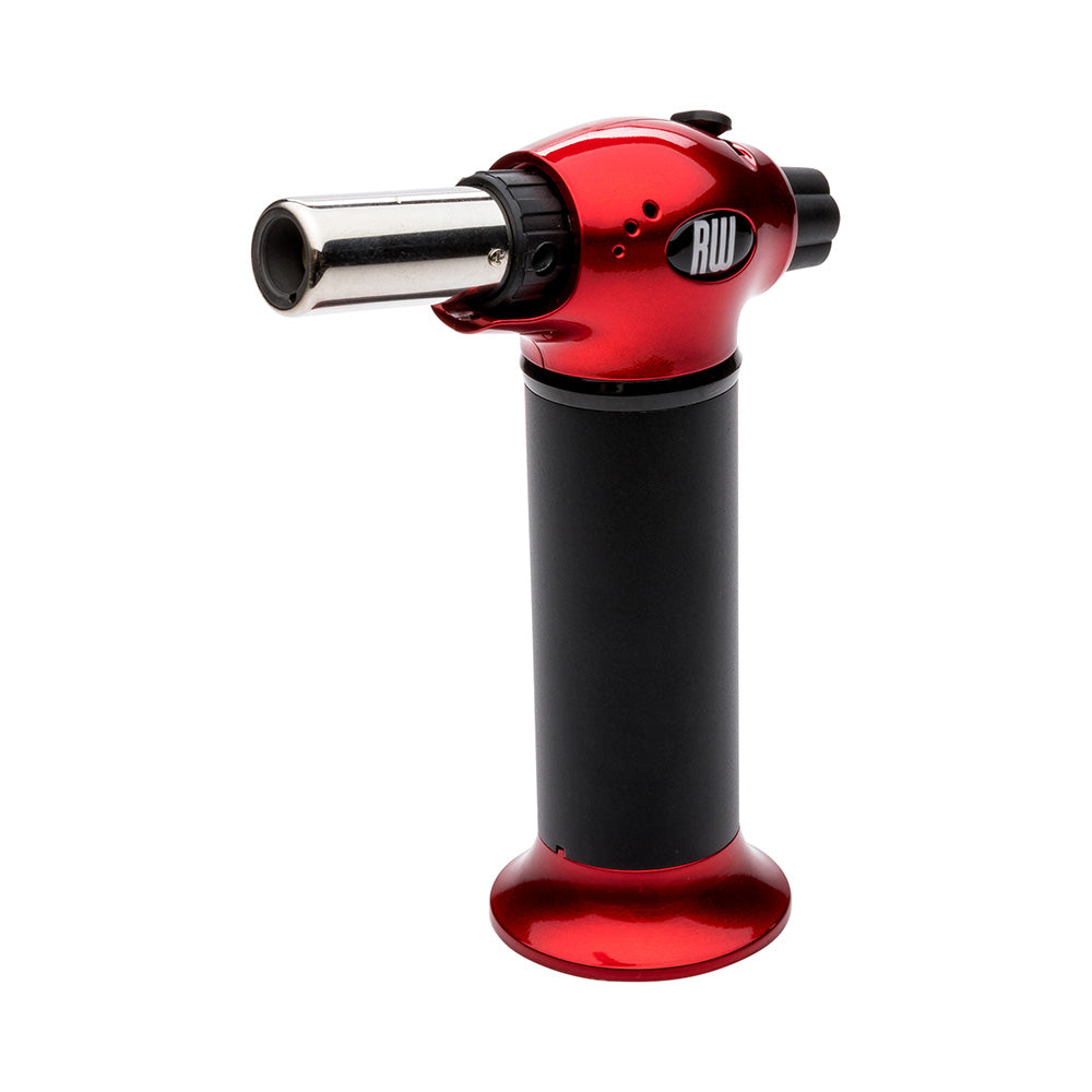 RW Pyro Stainless Steel Butane Kitchen Torch - Adjustable Dial - 5 1/4" x 2 1/2" x 6 3/4" - 1 count box