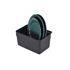 RW Clean Black Plastic Attachable Small Bus Tub - Fits Heavy-Duty Rolling Utility Cart - 13